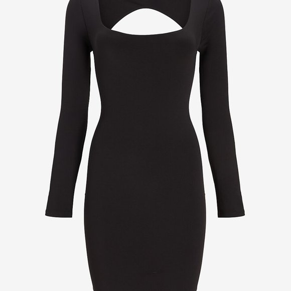 NWT EXPRESS Womens Body Contour Long Sleeve Back Cutout Mini Dress Size S - Picture 3 of 7